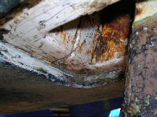 Keel aft after removing heel roller fitting