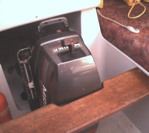 Outboard stowed away